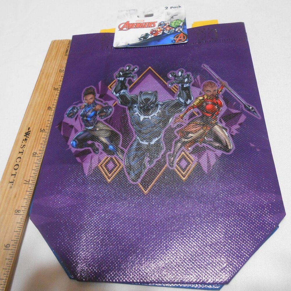 2 New Kids Marvel Avengers Small Tote Reusable Bags w/ handles Wakanda Forever